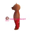 Cartoon Brown Beaver With Red Rompers Mascot Costume