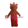 Cartoon Brown Beaver With Red Rompers Mascot Costume