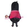 Lively Black Bird With Rose Red Vest Mascot Costume
