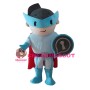 Cartoon Blue Soldier With Red Cloak Mascot Costume