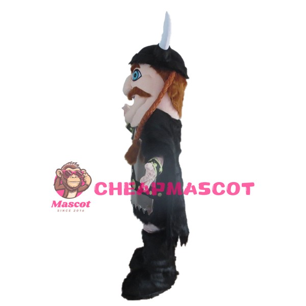 Black Warrior With Cloak Mascot Costume