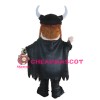 Black Warrior With Cloak Mascot Costume