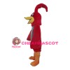 Happy Smiling Grey & Red Bird Mascot Costume