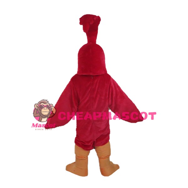 Happy Smiling Grey & Red Bird Mascot Costume