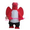 Evil Cartoon Red Dragon With Wings Mascot Costume