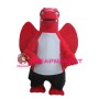 Evil Cartoon Red Dragon With Wings Mascot Costume