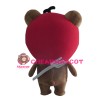 Lovely Brown Bear With Red Apple Headgear Mascot Costume
