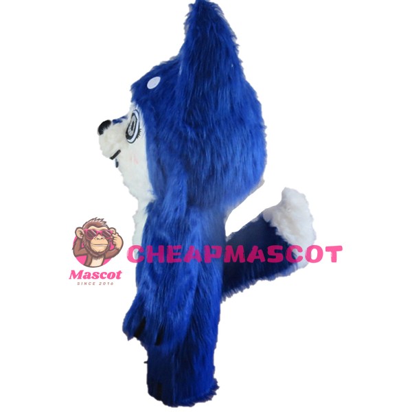 Super Adorable Cartoon Blue Fox Mascot Costume