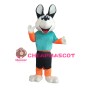 Pleasant Cartoon Orange Fox With Suit Mascot Costume