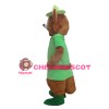 Adult Honest Raccoon With Green Shirt And Hat Mascot Costume