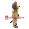 Cartoon Orange Lion With Casual Outfit Mascot Costume