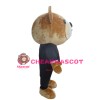 Brown Bear With Suit Mascot Costume