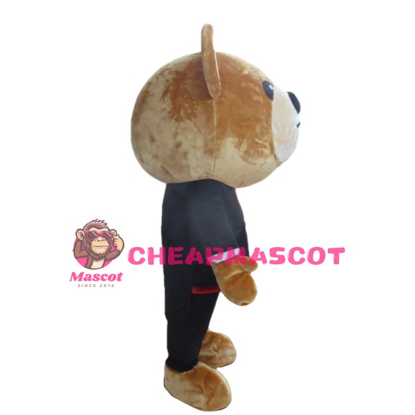 Brown Bear With Suit Mascot Costume