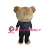 Brown Bear With Suit Mascot Costume