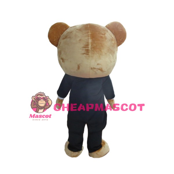 Brown Bear With Suit Mascot Costume