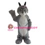 Interesting Long Fur Grey Dog Mascot Costume
