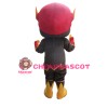 Brown Muscle Puppet With Red Headgear Mascot Costume