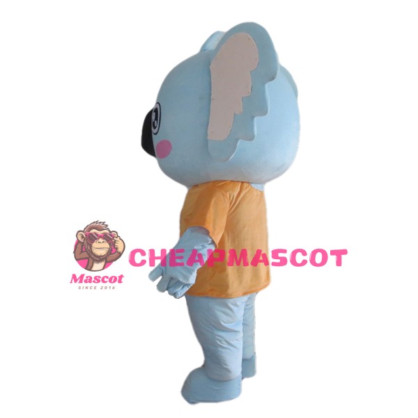 Light Blue Koala With Orange Top Mascot Costume