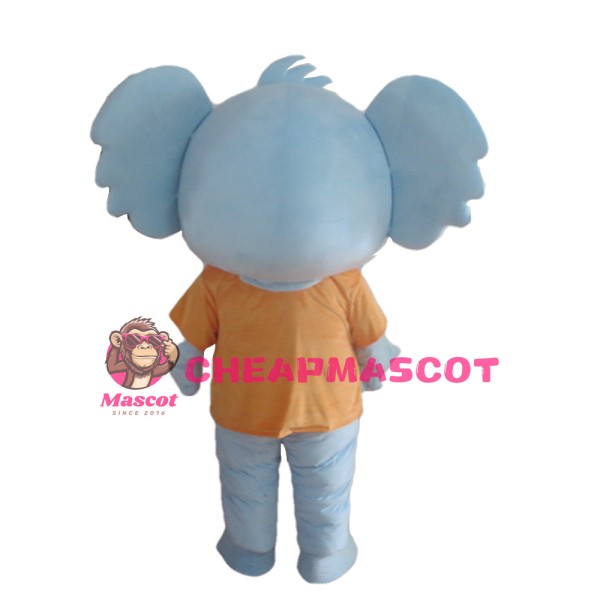 Light Blue Koala With Orange Top Mascot Costume