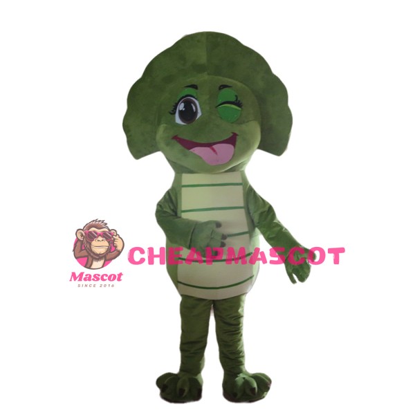 Green Dinosaur Baby With Various Expressions Mascot Costume