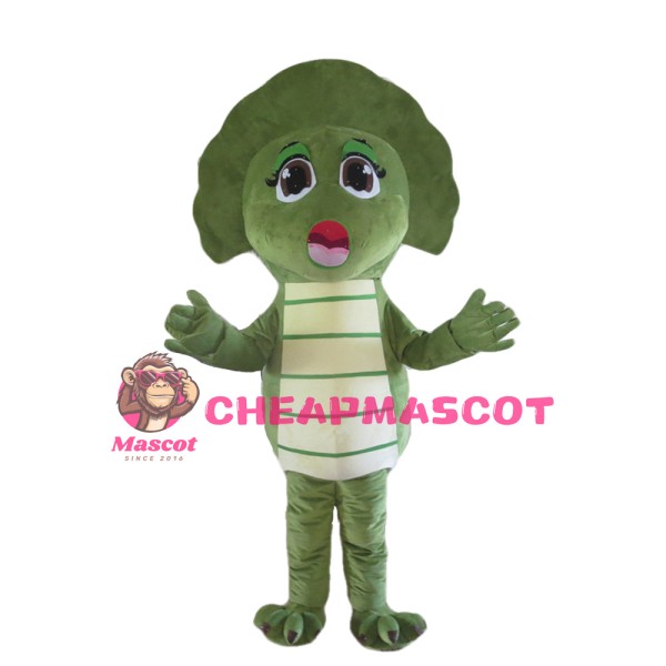 Green Dinosaur Baby With Various Expressions Mascot Costume