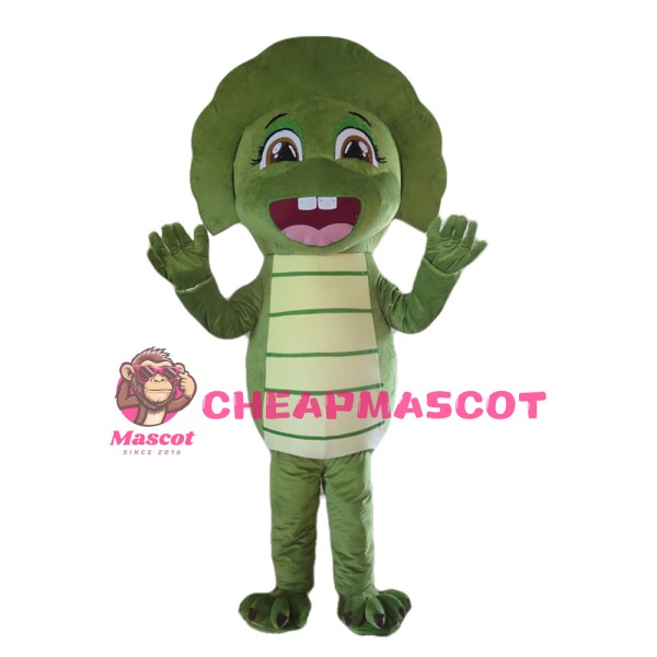 Green Dinosaur Baby With Various Expressions Mascot Costume
