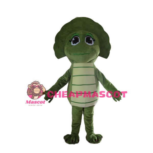 Green Dinosaur Baby With Various Expressions Mascot Costume