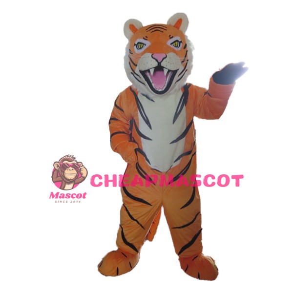 Powerful Plush Tiger Mascot Costume
