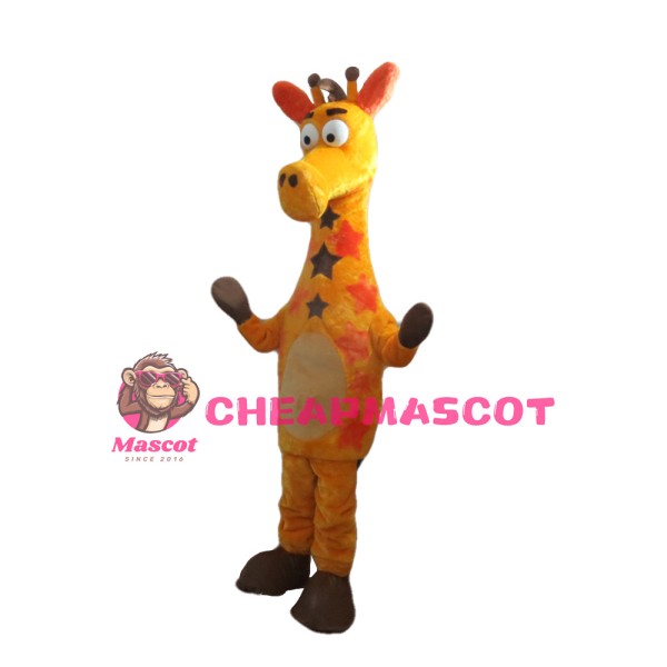 Unisex Cartoon Standing Giraffe Mascot Costume
