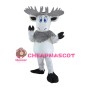 Customized White & Grey Moose Mascot Costume