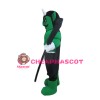 Green Muscle Hunter With Black Cloak Mascot Costume