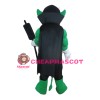 Green Muscle Hunter With Black Cloak Mascot Costume