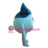 Sky Blue Round Doll With Dark Blue Hair Mascot Costume