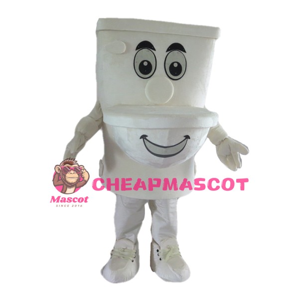 Cartoon White Toilet Mascot Costume
