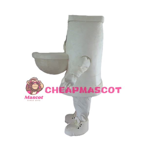 Cartoon White Toilet Mascot Costume