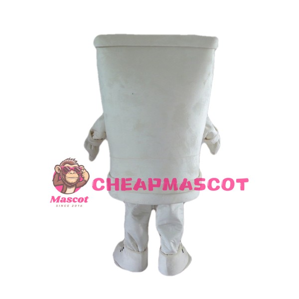 Cartoon White Toilet Mascot Costume