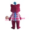 Lovely Smiling Fuchsia Cat Mascot Costume