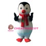 Friendly Penguin With Red Scarf Mascot Costume