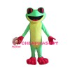 Cartoon Green & Yellow Frog Mascot Costume