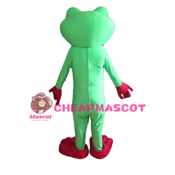 Cartoon Green & Yellow Frog Mascot Costume