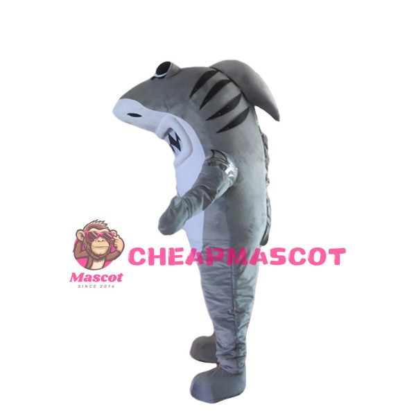 Cruel Grey Shark Mascot Costume