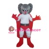 Snake Superman With Red Shorts And Cloak Mascot Costume