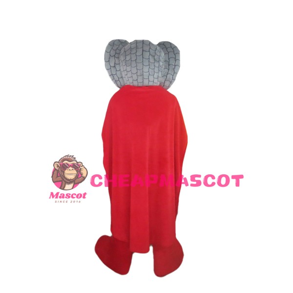 Snake Superman With Red Shorts And Cloak Mascot Costume