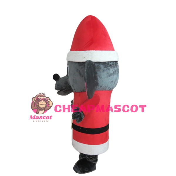 Funny Grey Christmas Mouse Mascot Costume