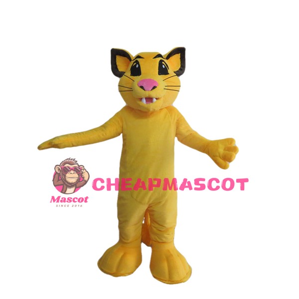 Docile Little Yellow Lion Mascot Costume