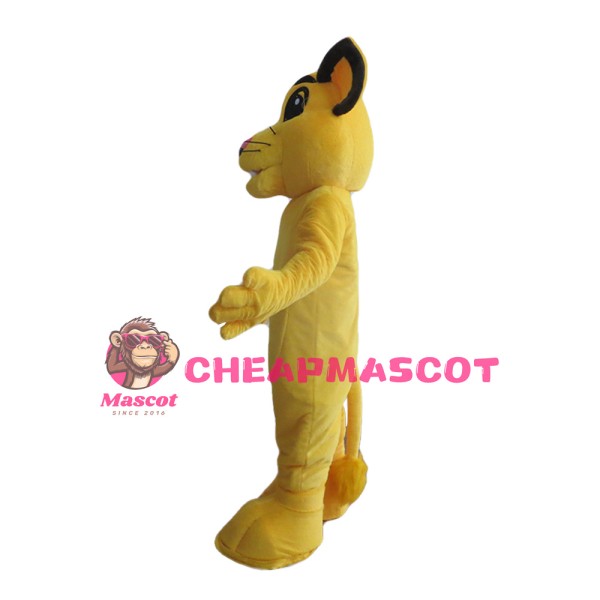 Docile Little Yellow Lion Mascot Costume
