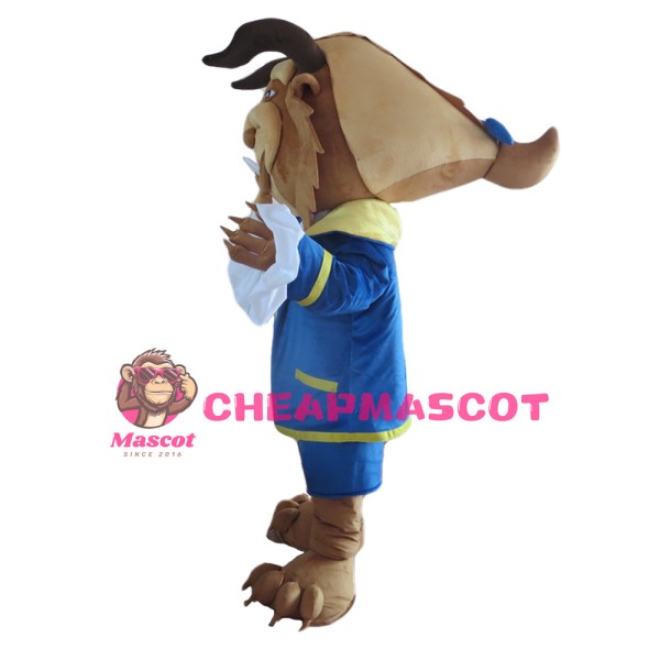 Noble Lion With Blue Coat Mascot Costume