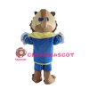 Noble Lion With Blue Coat Mascot Costume