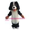 Honest Long Fur White & Black Dog Mascot Costume