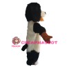 Honest Long Fur White & Black Dog Mascot Costume